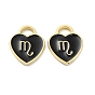 Alloy Enamel Charms, Golden, Heart with Twelve Constellations Charm