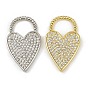 Латунные микро проложить кубического циркония подвески, сердце, долговечный, без кадмия и без свинца, стойки покрытие