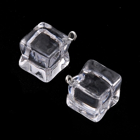 Colgantes de acrílico transparentes, colgantes de imitación de cubitos de hielo
