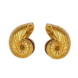 304 из нержавеющей стали серьги, форма раковины, ионное покрытие (ip)