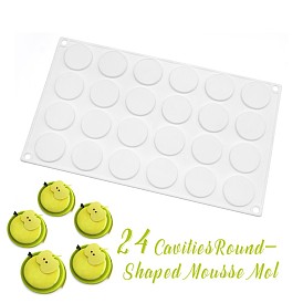 Silicone Chocolate Cookie Candy Molds, with 24 Round-shaped Cup, Baking Mold