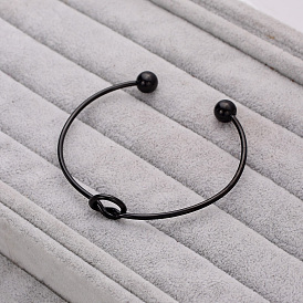 Stylish Knot Stainless Steel Cuff Bangles, Versatile Design for Men and Women