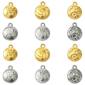 12 шт 6 стили 304 подвески из нержавеющей стали, волейбол, футбол и бейсбол