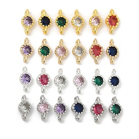 Латунные плоские круглые подвески-соединители из кубического циркония, стойки покрытие, долговечный