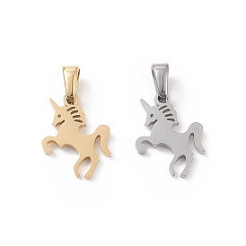 304 Stainless Steel Charms, Laser Cut, Unicorn Charms