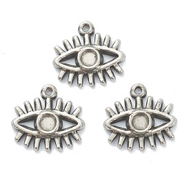 304 Stainless Steel Pendants Cabochon Settings, Eye