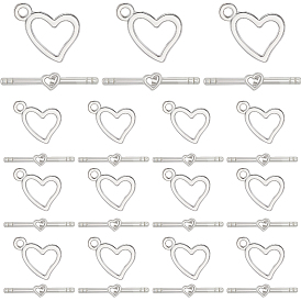 100 наборы застежек-тоглов из сплава в тибетском стиле, сердце