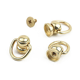 Brass Ball Studs Rivets D Ring for Leather Crossbody Purse Craft Nail  Chicago Stud Screw 360 Degree Rotate Ball Post Head Button