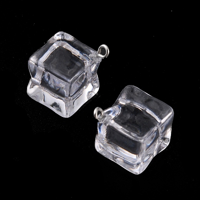 Colgantes de acrílico transparentes, colgantes de imitación de cubitos de hielo