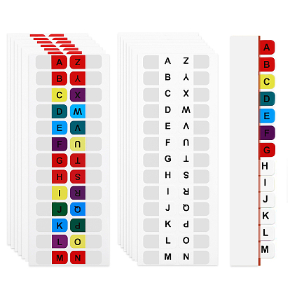 24 листы 2 стили ПВХ самоклеящиеся буквы az индексные вкладки, водонепроницаемые этикетки с алфавитным указателем, разделитель папок для папок с файлами для ноутбуков