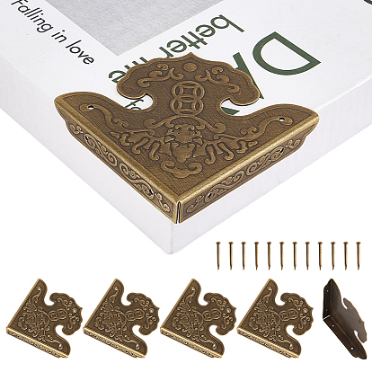 8шт. треугольные латунные защитные уголки, для мебели украшения шкатулки