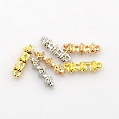 Configuración de rhinestone de acero de zinc rectángulo, 16x4x4 mm, agujero: 1 mm, apto para 1 mm de diamante de imitación