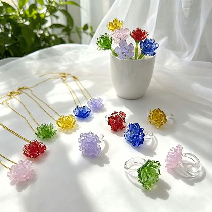 Handmade lampwork Fingerringe, Blume
