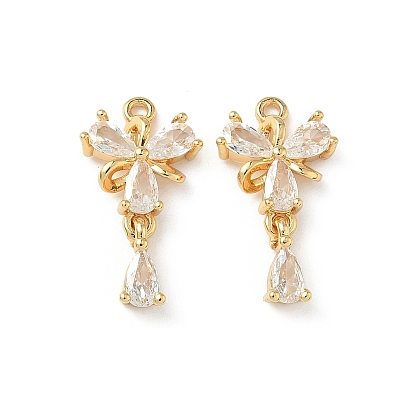 Латунные микро проложить кубического циркония подвески, без никеля , реальный 18 k позолоченный, бантом прелести