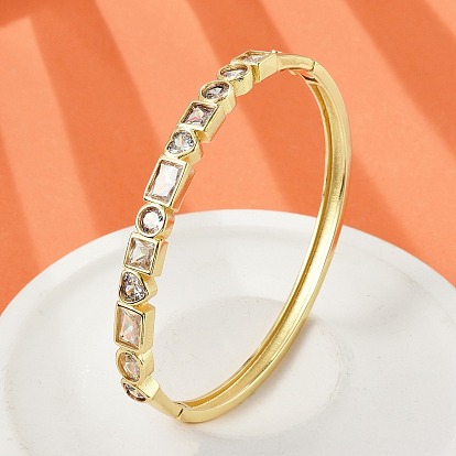 Женские браслеты на шарнирах из латуни с микропаве и прозрачным фианитом, без кадмия и без свинца, стойки покрытие, долговечный