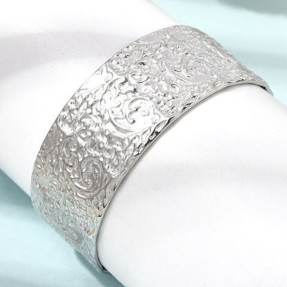 21.5mm 304 Brazaletes de acero inoxidable texturizados para mujer, libre de deslustre