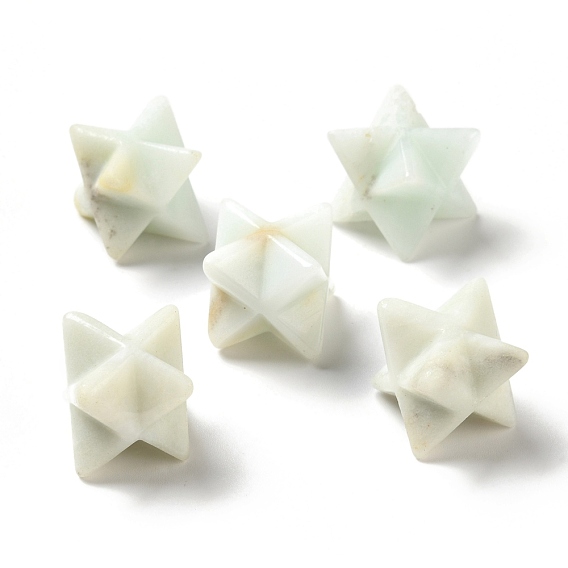 Natural Flower Amazonite Beads, No Hole/Undrilled, Merkaba Star