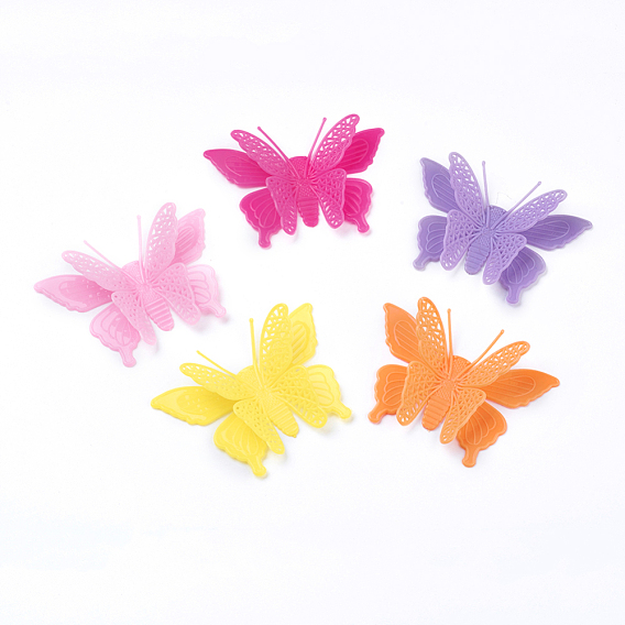 Cabochons acryliques de couleur pure, papillon
