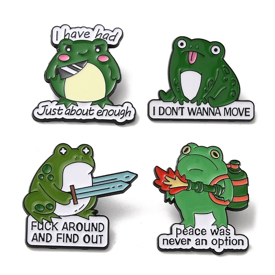 Сплавочные брошки, эмалированные булавки в виде лягушек для рюкзака для одежды