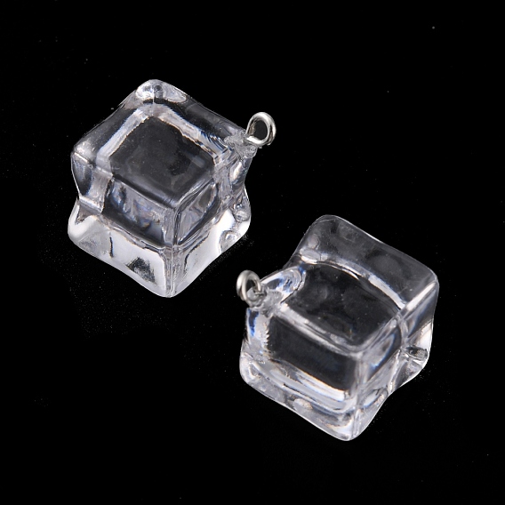 Transparent Acrylic Pendants, Imitation Ice Cube Charms