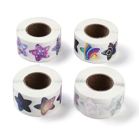 Самоклеящиеся бумажные наклейки, для партии, декоративные подарки, звезда