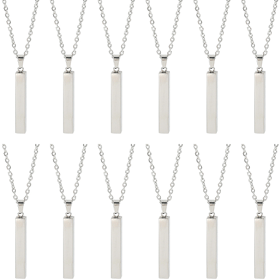 12 наборы 201 прямоугольные подвески из нержавеющей стали, не тускнеет