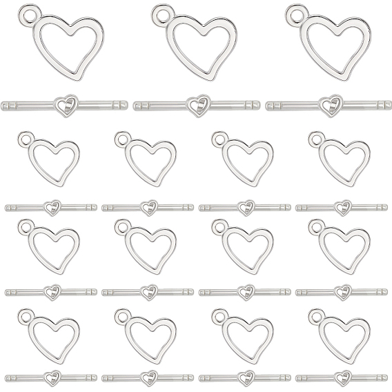 100 наборы застежек-тоглов из сплава в тибетском стиле, сердце