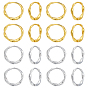 8 Paare 2 Farben Creolen aus Messing, Ring