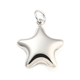 304 Stainless Steel Charms, with Jump Ring, Star Charm