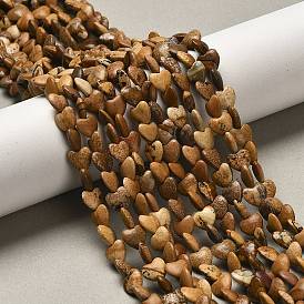 Естественного изображения яшмы бисер нитей, сердце