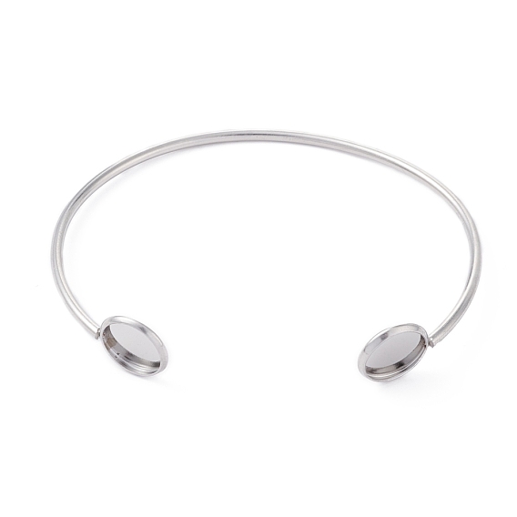 Adjustable 304 Stainless Steel Cuff Bangle Making, Flat Round Tray