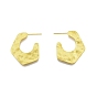 Rack Plating Brass Pentagon Stud Earrings, Half Hoop Earrings for Women, Nickel Free