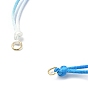Gradient Color Adjustable Braided Nylon Cord Bracelet Making, with 304 Stainless Steel Open Jump Rings, for Connector Charm