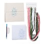 DIY Embroidered Making Kit, Including Linen Cloth, Cotton Thread, Water Erasable Pen Refills, Iron & Plastic Needle