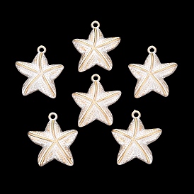 Colgantes de perlas de imitación de plástico abs, encantos de estrellas de mar, metal dorado enlaced