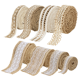 16M 8 Styles Burlap Ribbon, Christmas and Wedding Craft Lace Decorations