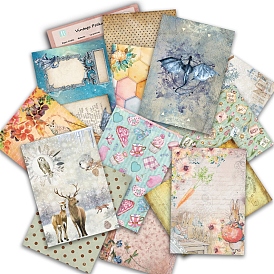 8 pièces de papier pour scrapbooking, collage de feuilles de fond de décoration de journal créatif