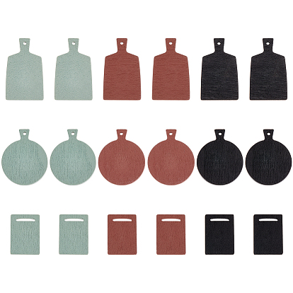 6 Bags 3 Styles Wood Plate Display Decorations, Dollhouse Micro Landscape Decoration Accessories, Mixed Color