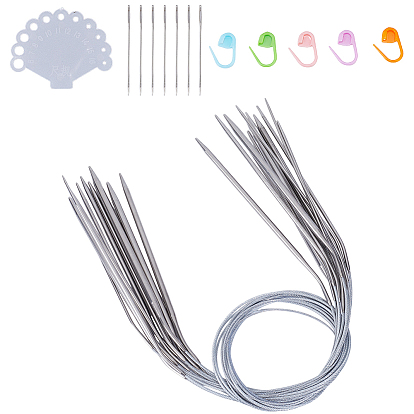 12 стили спицы из нержавеющей стали, с доской для заправки ниток и иглами, а также держателем для маркеров стежков из АБС-пластика