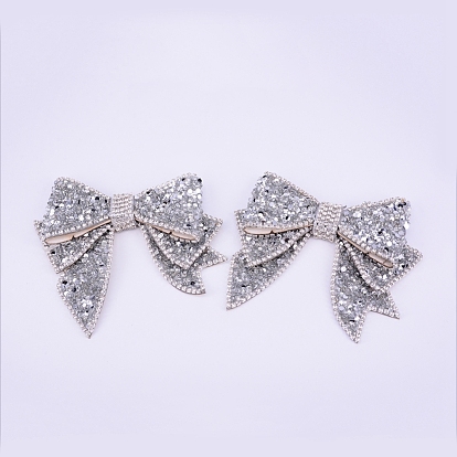 Resin Rhinestone Bowknot Shoes Charms, No Clip, No Strap, for DIY Women Shoes, Bags Decoratinons