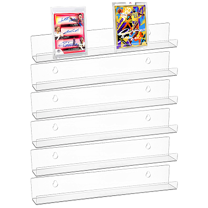 6Pcs Acrylic Wall-Mounted CD Display Stand Sets, Rectangle