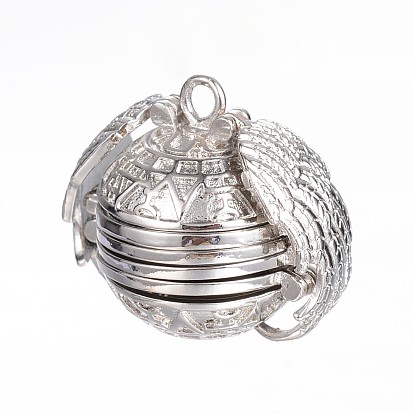 Латунные подвески коробки молитве, круглые с крылом, без кадмия, без никеля и без свинца