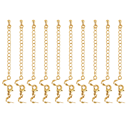 14шт. латунный удлинитель цепи, с карабин-лобстерами , шарик советы, без кадмия и без свинца, прочное покрытие
