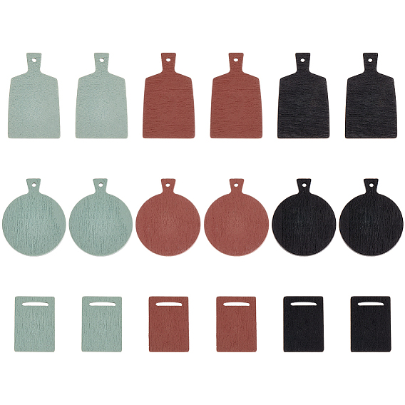 6 Bags 3 Styles Wood Plate Display Decorations, Dollhouse Micro Landscape Decoration Accessories, Mixed Color
