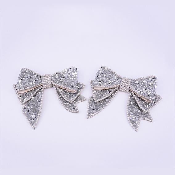 Charmes de chaussures bowknot strass en résine, pas de clip, pas de sangle, pour les chaussures de femmes de bricolage, sacs decoratinons