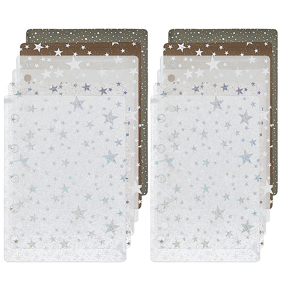 12 шт. 12 стили ПВХ листы-разделители для блокнотов, 5 разделитель с отверстиями для папки, прямоугольные