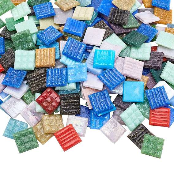 Glass Cabochons, Mosaic Tiles, for Home Decoration or DIY Crafts, Square