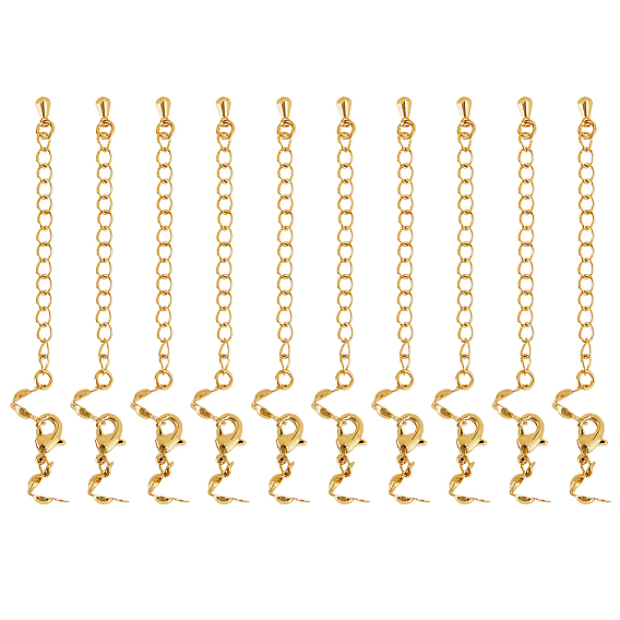 14шт. латунный удлинитель цепи, с карабин-лобстерами , шарик советы, без кадмия и без свинца, прочное покрытие