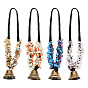 Подвеска из натурального драгоценного камня, Железный колокольчик ведьмы и нейлоновый эластичный шнур, подвесное украшение