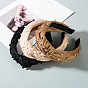 Pearl Velvet Butterfly Bow Headband with Wide Brim and Mesh Decoration for Women